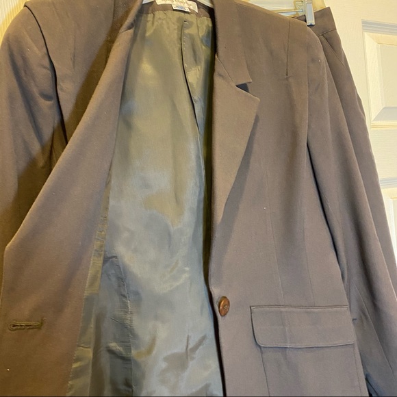 Jones/NY NWOT VTG90s Wool Blazer Jacket Pantsuit Dark Academia 10T Made in USA - Picture 7 of 10